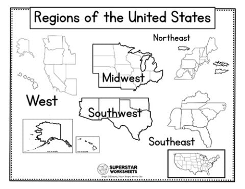 USA Map Worksheets - Superstar Worksheets