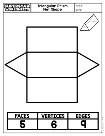3D Shape Nets - Superstar Worksheets