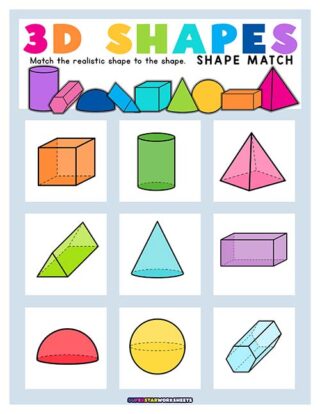 3d Shapes Flashcards - Superstar Worksheets