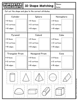 3D Shapes Worksheets - Superstar Worksheets