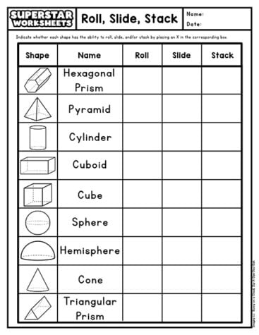 3D Shapes Worksheets - Superstar Worksheets