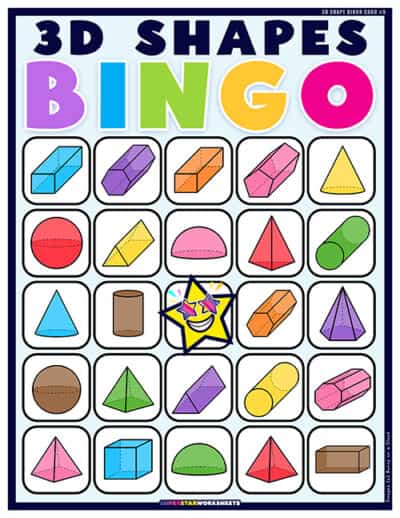 3D Shape BINGO - Superstar Worksheets