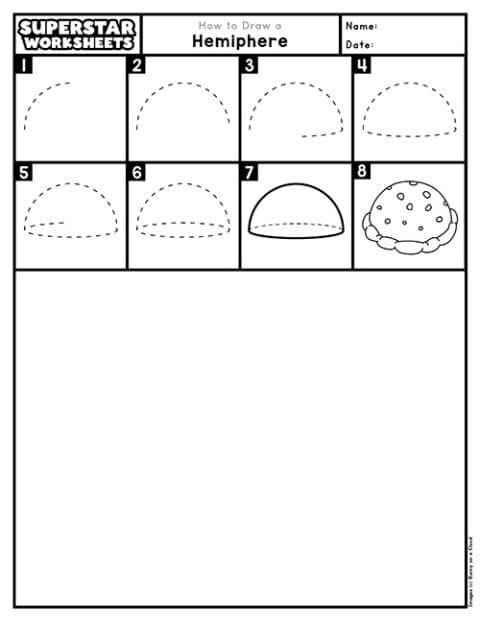 3D Shapes Drawing Superstar Worksheets