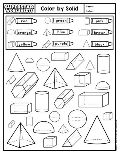 3D Shapes Worksheets - Superstar Worksheets