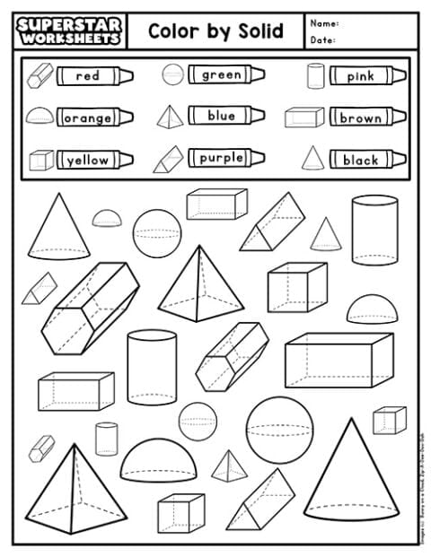 3D Shapes Worksheets - Superstar Worksheets