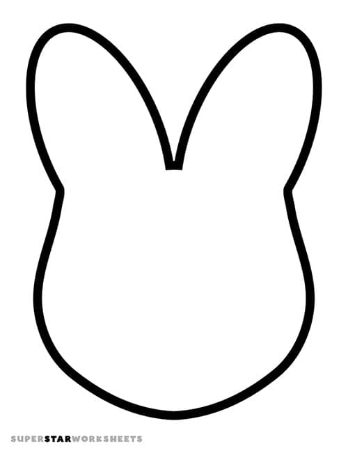 Bunny ears template coloring page - Easter Template