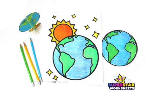 Earth Template - Superstar Worksheets