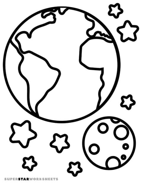 Earth Template - Superstar Worksheets