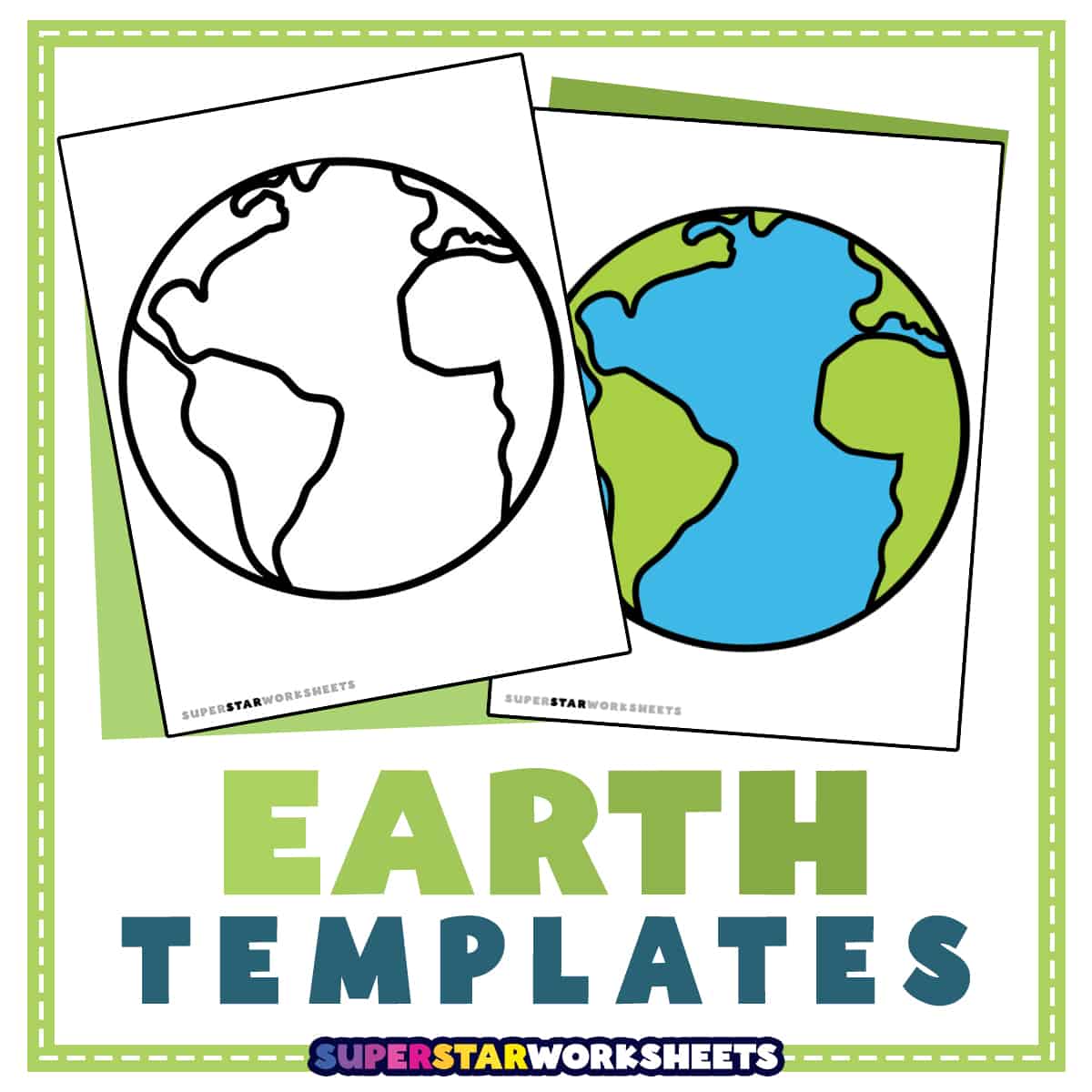 Earth Template - Superstar Worksheets