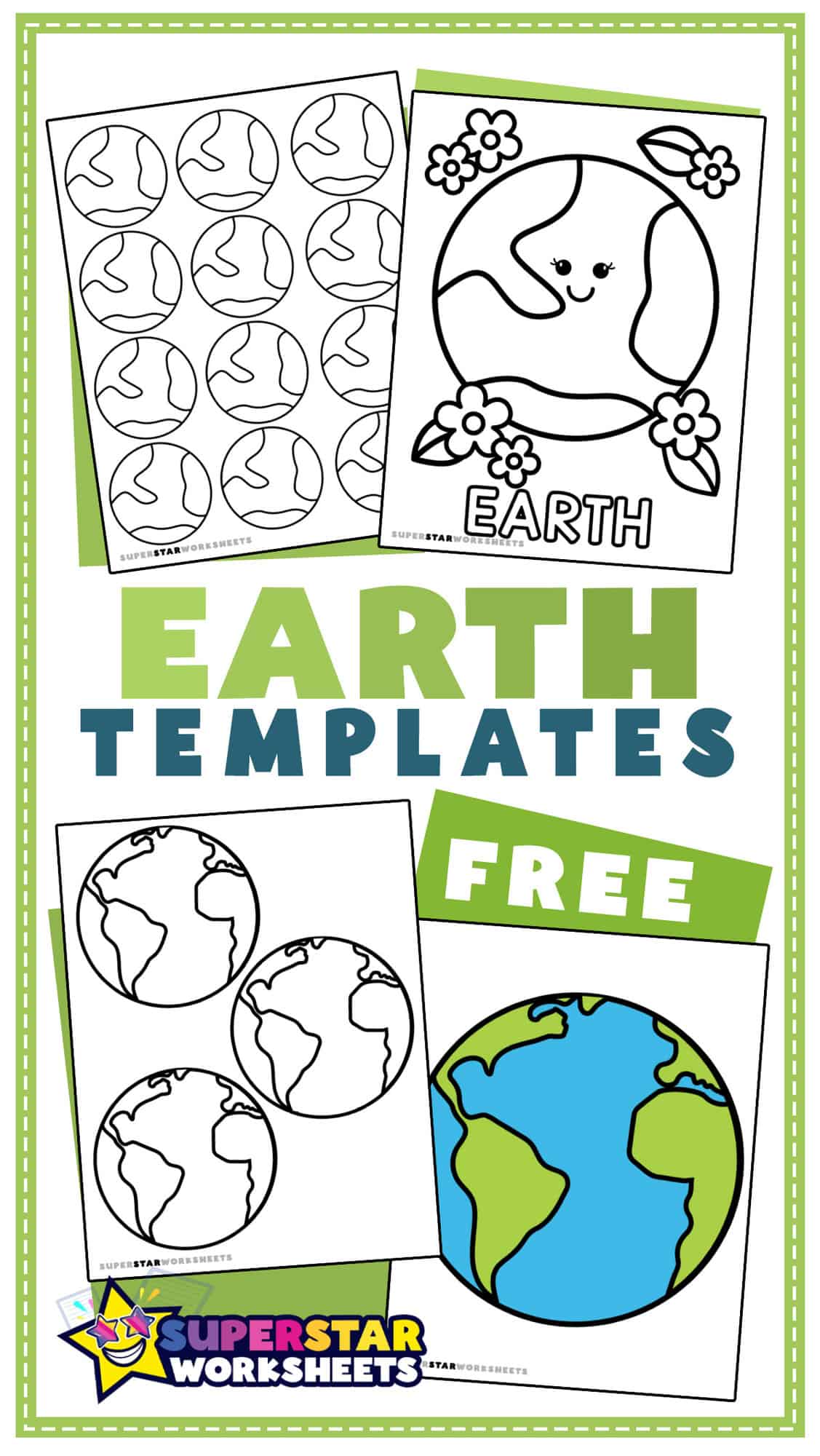 Earth Template - Superstar Worksheets