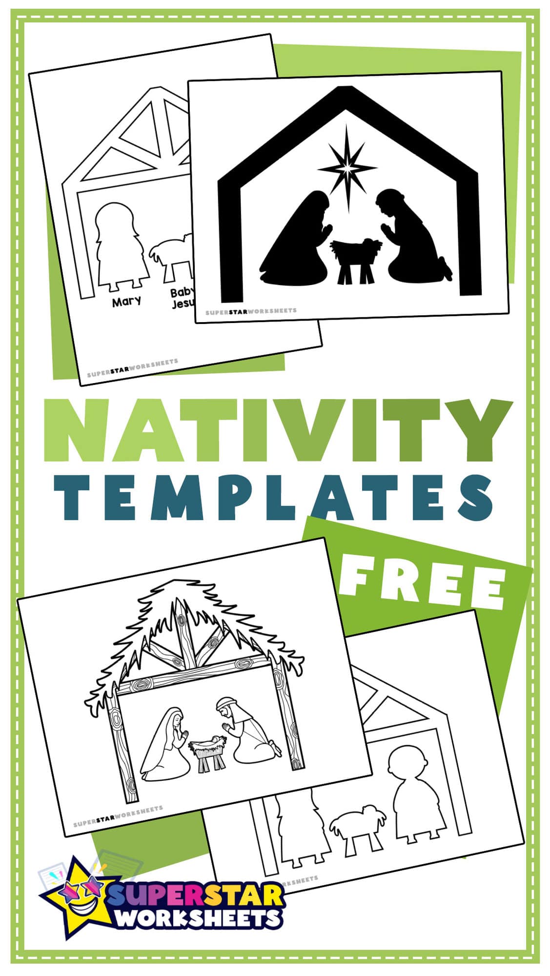 Nativity Template - Superstar Worksheets