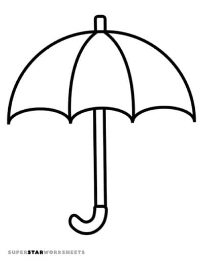 Umbrella Template - Superstar Worksheets