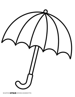 Umbrella Template - Superstar Worksheets