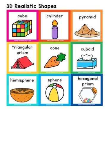 3D Shapes Flashcards - Superstar Worksheets