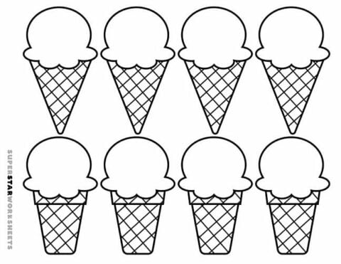 Ice Cream Cone Template - Superstar Worksheets