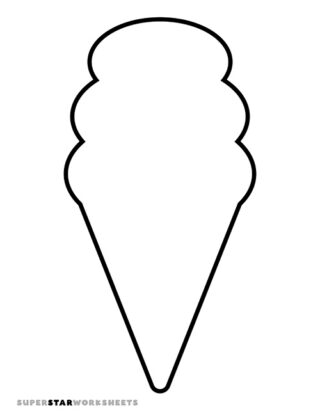 Ice Cream Cone Template - Superstar Worksheets