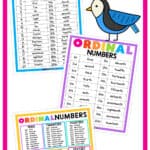Graphic showing ordinal number printables.