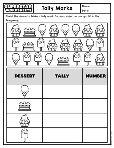 Tally Marks - Superstar Worksheets