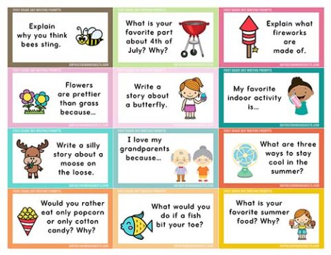 First Grade Writing Prompts - Superstar Worksheets