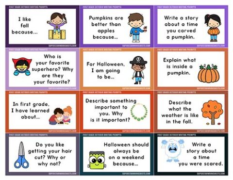 First Grade Writing Prompts - Superstar Worksheets