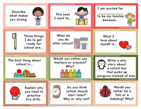 First Grade Writing Prompts - Superstar Worksheets