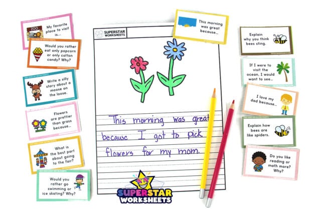 Writing Prompts Superstar Worksheets