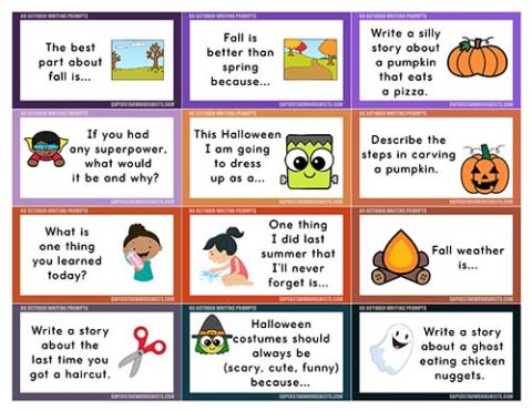 Kindergarten Writing Prompts - Superstar Worksheets