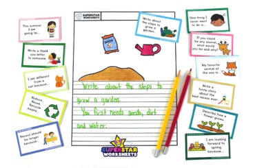 Kindergarten Writing Prompts - Superstar Worksheets