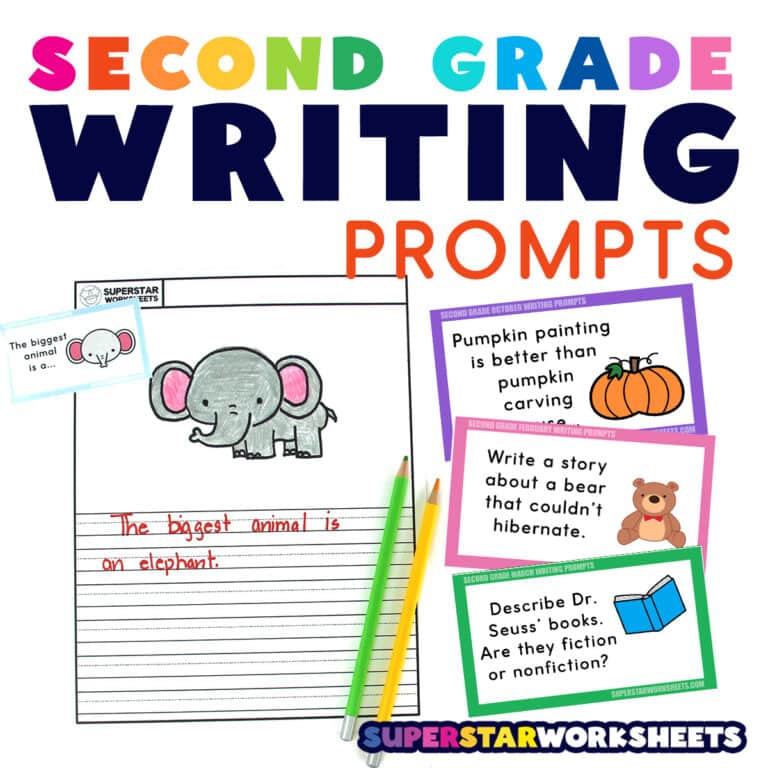 Second Grade Writing Prompts Superstar Worksheets