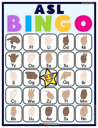 ASL BINGO - Superstar Worksheets