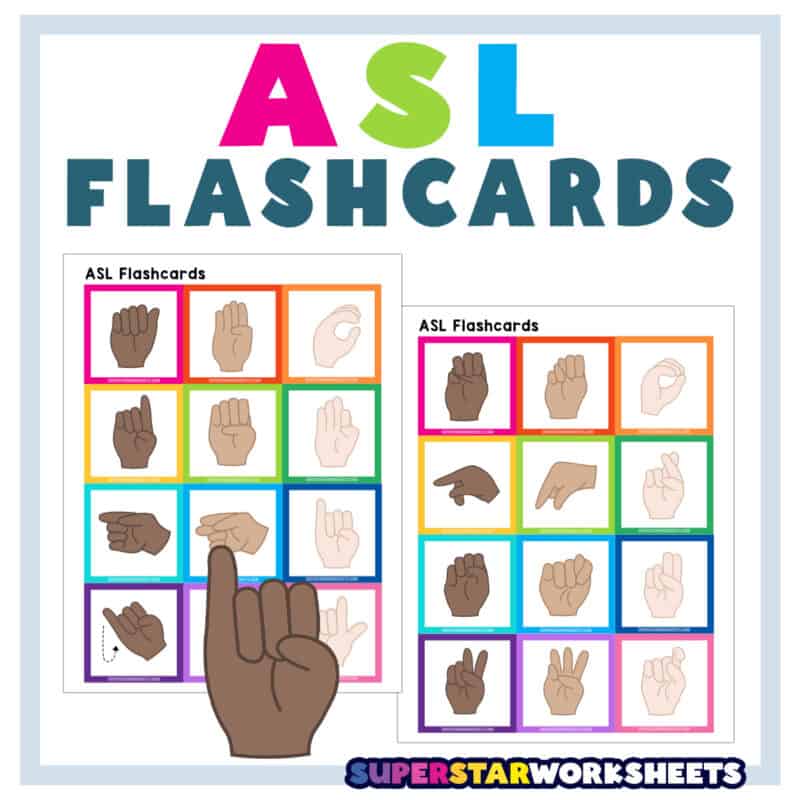 ASL Flashcards - Superstar Worksheets