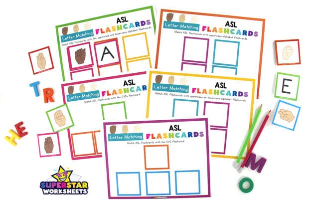 ASL Flashcards - Superstar Worksheets