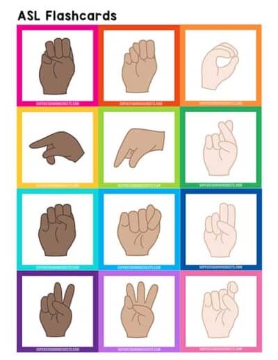 ASL Flashcards - Superstar Worksheets