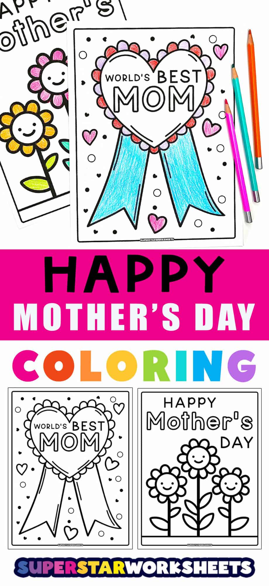 Mother's Day Coloring Pages - Superstar Worksheets