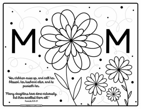 Mother's Day Coloring Pages - Superstar Worksheets