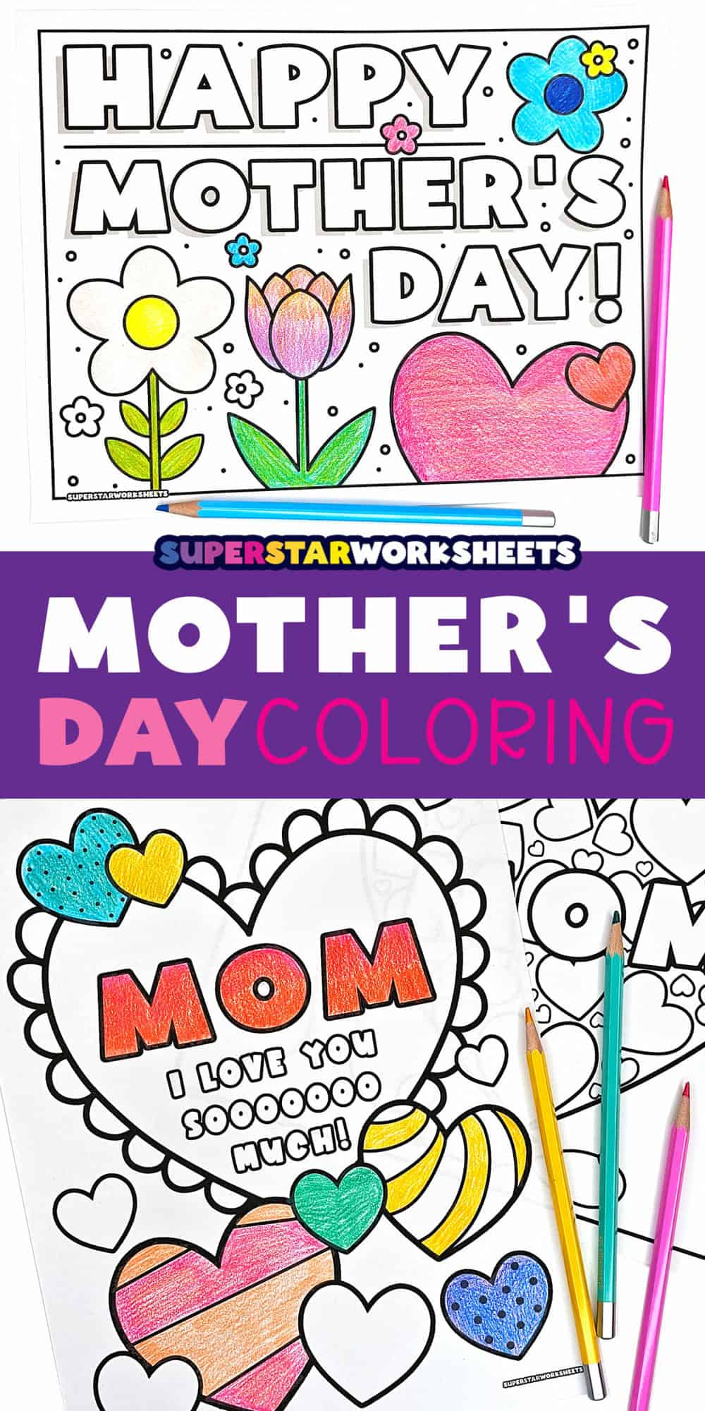 Mother's Day Coloring Pages - Superstar Worksheets