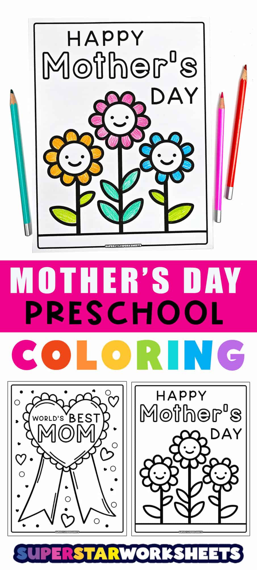 Mother's Day Coloring Pages - Superstar Worksheets