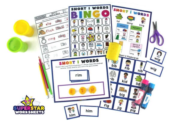 Short I Words - Superstar Worksheets