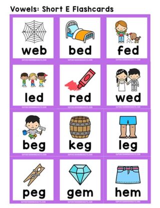 Short E Words - Superstar Worksheets