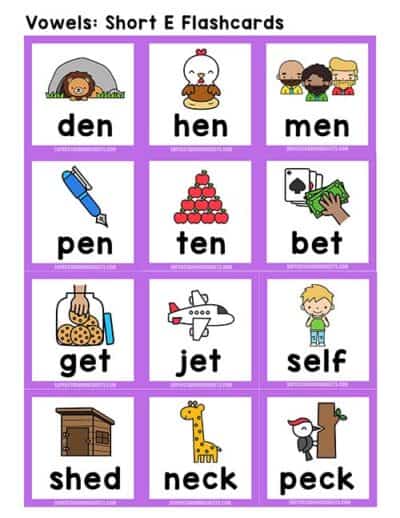 Short E Words - Superstar Worksheets