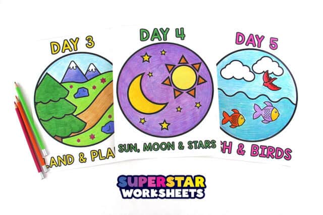 Creation Coloring Pages (Free Printables) - Superstar Worksheets