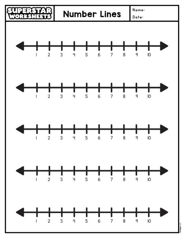 Blank Number Lines - Superstar Worksheets