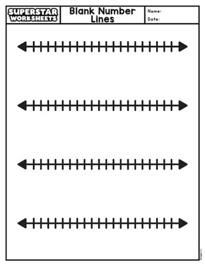Blank Number Lines - Superstar Worksheets