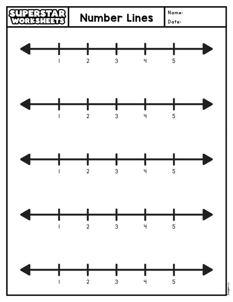 Blank Number Lines - Superstar Worksheets