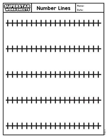 Blank Number Lines Superstar Worksheets