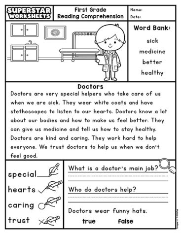 First Grade Reading Comprehension - Superstar Worksheets