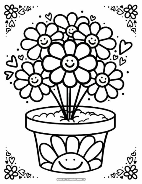 Flower Coloring Pages (Free Printables) - Superstar Worksheets