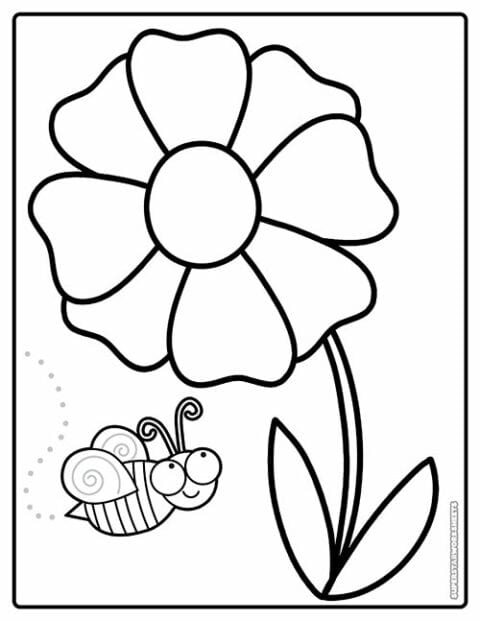 Flower Coloring Pages - Superstar Worksheets