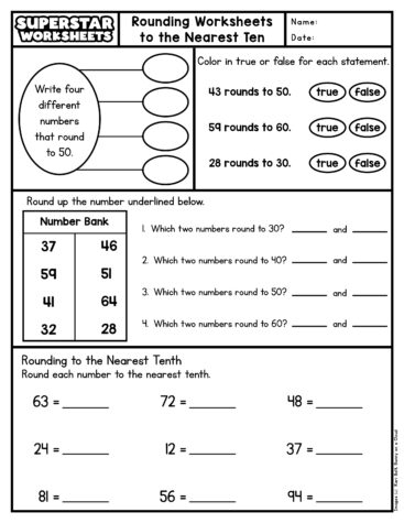 Rounding Worksheets - Superstar Worksheets