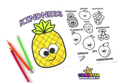 Fruit of the Spirit Coloring Pages - Superstar Worksheets